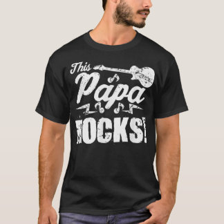 Camiseta Homens Este Papai Balança T Guitarra Rock n Roll