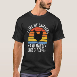 Camiseta Homens Eu Gosto De Minhas Galinhas E Talvez Goste 