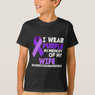 Camiseta Homens Eu Uso Roxo Em Memória Da Sobredose Da Minh