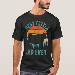 Camiseta Homens Gado Vintage Melhor Pai Gado Já Dia dos Pai