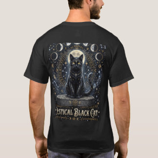 Camiseta homens gato preto místico