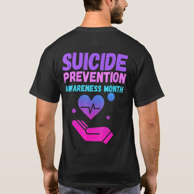 Camiseta Homens Homens Mulheres Prevenção da Consciência do (Verso)