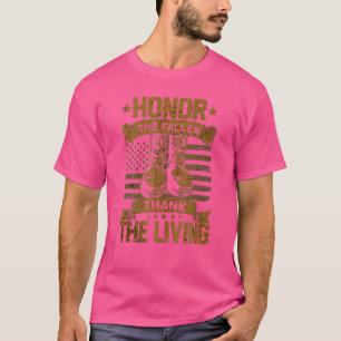Camiseta Homens Honra Os Caídos Agradeçam Os Veteranos Vivo