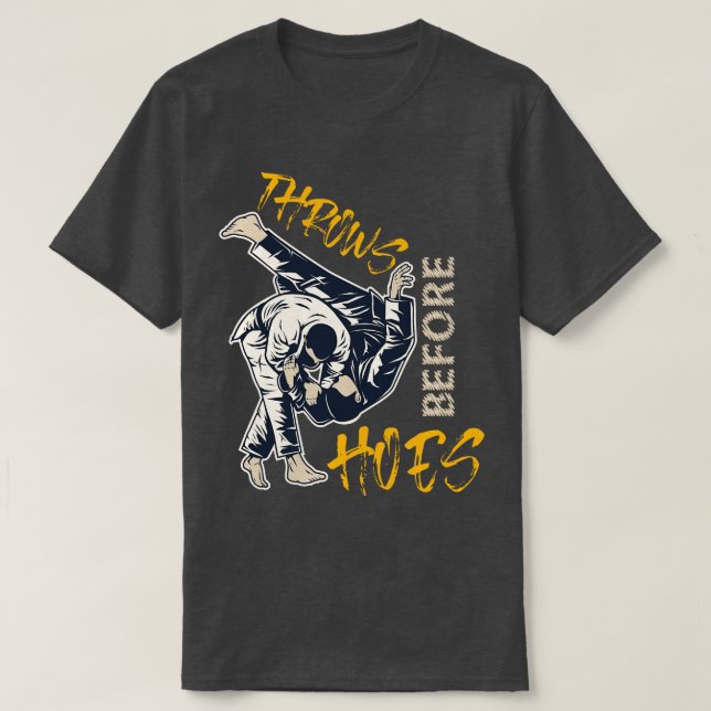 Camiseta Homens Judostas Engraçados Dão Judô de Artes Marci (Frente do Design)