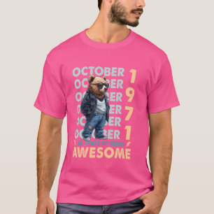 Camiseta Homens Legend Outubro de 1971 53º Aniversário Lega