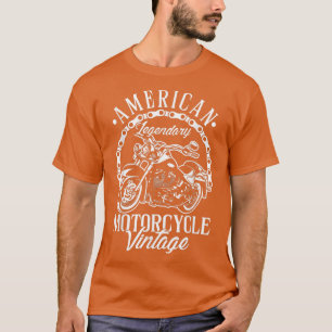Camiseta Homens Legendários De Motocicleta Americana Vintag