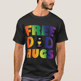 Camiseta Homens LGBT do Orgulho Arco-Íris de Pai Livre Mul