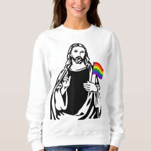 Camiseta Homens LGBT Gay Lésbica Orgulho Jesus Arco-íris Ba
