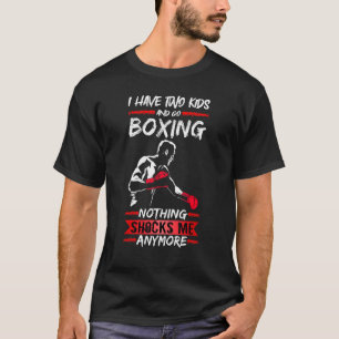 Camiseta Homens Lutador de Boxe Academia Eu Tenho Dois Filh