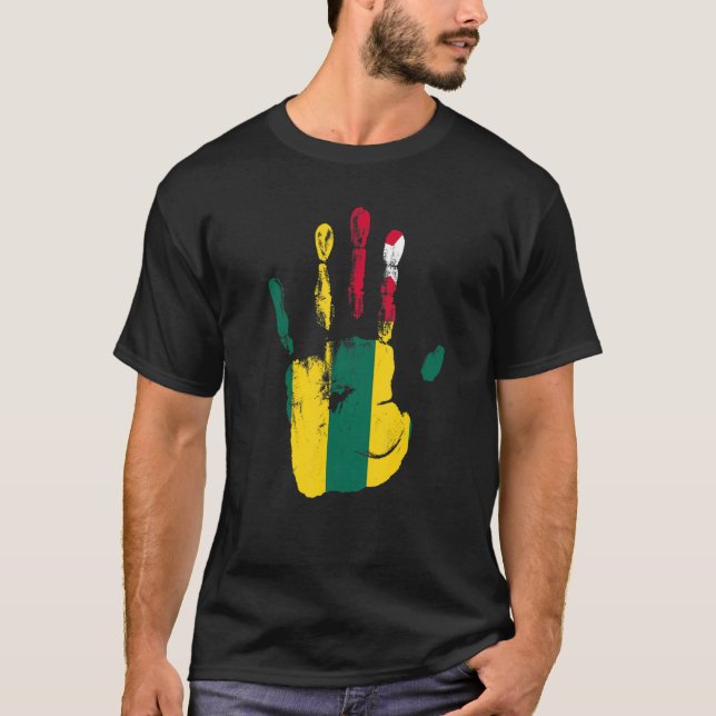 Camiseta Homens Mão-de-Bandeira do Togo Mulheres Crianças (Frente)