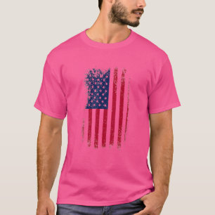 Camiseta Homens Menores Bandeira Americana 4º De Julho Eua