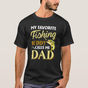 Camiseta Homens Meu Melhor Amigo de Pesca Me Chama de Pai D