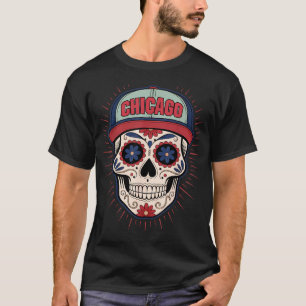 Camiseta Homens Mexicanos de Chicago Crânio de Açúcar Il Di