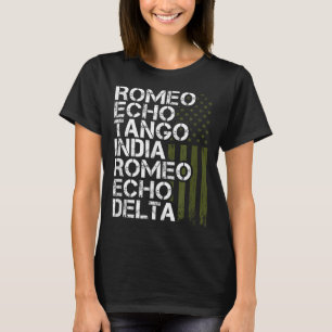 Camiseta Homens Militares Reformados Alphabet Retir Telefôn