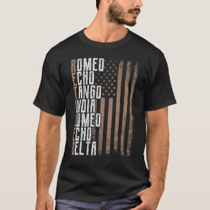 Camiseta Homens Militares Reformados Alphabet Retir Telefôn