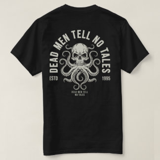 Camiseta Homens mortos Não Dizem Talão Pirata Octopus Desig