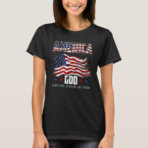 Camiseta Homens Mulheres América Deus Deu Sua Graça