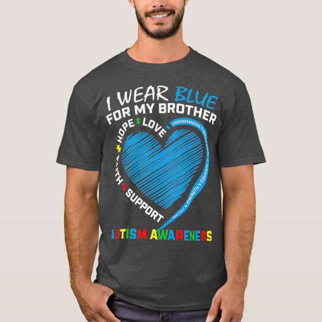 Camiseta Homens Mulheres Crianças Eu Visto Azul Para Meu Ir (Frente)