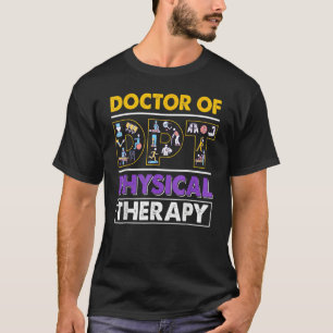 Camiseta Homens Mulheres Dpt Terapêutica Física Médico Pta