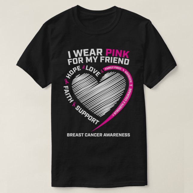 Camiseta Homens Mulheres Eu Visto Rosa Para O Meu Cancer De (Frente do Design)