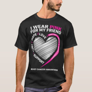 Camiseta Homens Mulheres Eu Visto Rosa Para O Meu Cancer De