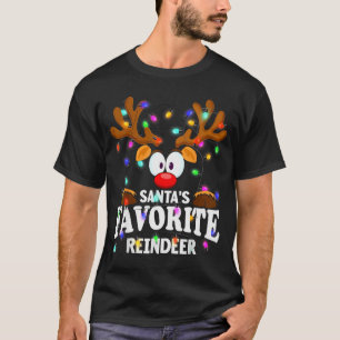Camiseta Homens Mulheres Natal Rena Favorita do Papai Noel 
