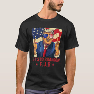 Camiseta Homens Mulheres Vamos Brandon Trump Dedo Médio