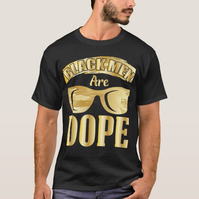 Camiseta Homens Negros do Mês Dourado da História Negra Diz (Frente)