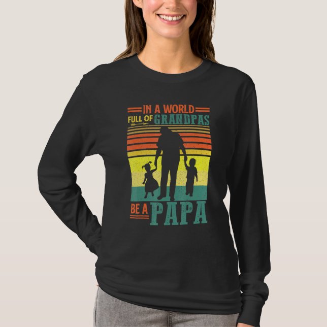 Camiseta Homens Num Cheio Mundial De Avós Sejam Papa Teto P (Frente)