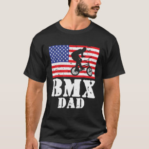 Camiseta Homens Pais Da Bmx, Bandeira Sofrida Americana, Of