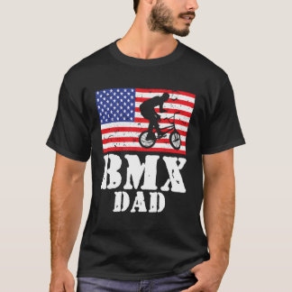Camiseta Homens Pais Da Bmx, Bandeira Sofrida Americana, Of