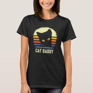 Camiseta Homens Pais Gatos Vintage Retro Black Cats Pai Pai