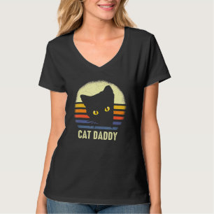 Camiseta Homens Pais Gatos Vintage Retro Black Cats Pai Pai