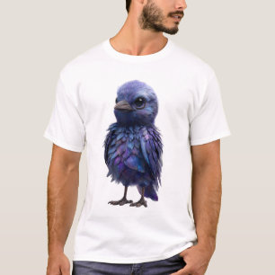 Camiseta Homens Pássaro Roxo Pena Galáxia Celeste
