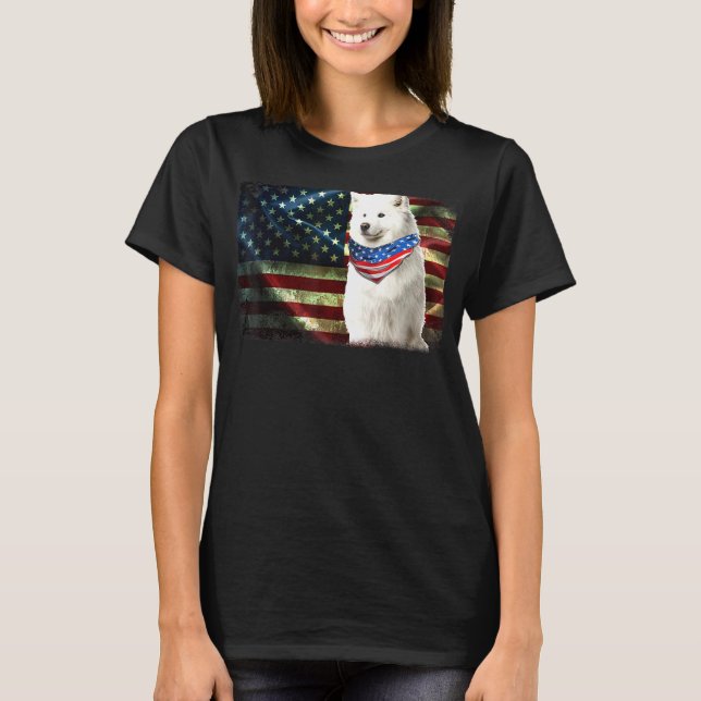 Camiseta Homens Patriotas Samozentos, Bandeiras Americanas (Frente)