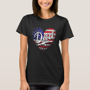 Camiseta Homens Patrióticos da Bandeira Americana do Coraçã