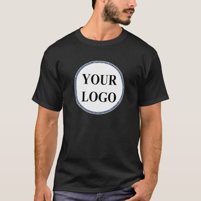 Camiseta Homens Personalizados Oferecem LOGOTIPO Preto e Br (Frente)