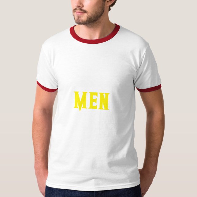 Camiseta Homens Personalizados Texto Brilhante Cor Amarelo  (Frente)