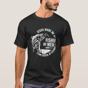 Camiseta Homens Pescando Pescador Dia dos Pais Cristão