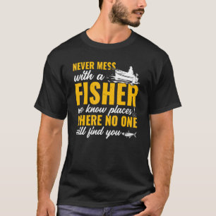 Camiseta Homens Pescando   Pescador Nunca Brinque Com Um Pe