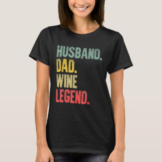 Camiseta Homens Piadas Vintage Marido Pai Lenda do Vinho Re