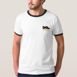 Camiseta Homens pretos & T Sleeved curto branco