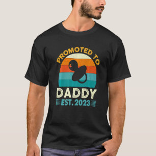Camiseta Homens Promovidos a Papai 2023 Para Novo Papai Pri