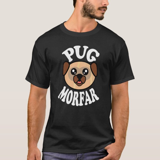 Camiseta Homens Pug Fofo Morfar (Frente)