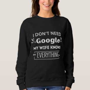 Camiseta Homens que não preciso do Google Minha Esposa sabe