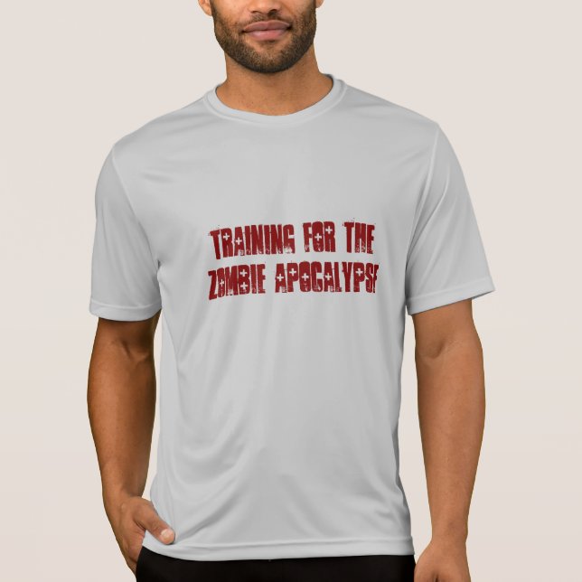 Camiseta Homens que treinam para o T do apocalipse do zombi (Frente)