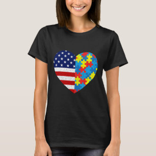 Camiseta Homens Quebra-cabeça de Consciência do Coração de