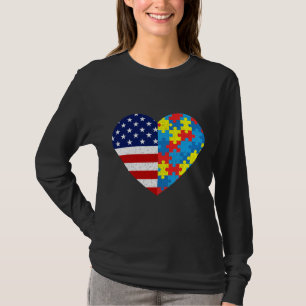 Camiseta Homens Quebra-cabeça de Consciência do Coração de