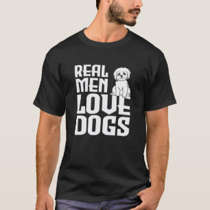 Camiseta Homens Reais Adoram Cachorro E Puppy Engraçada Car