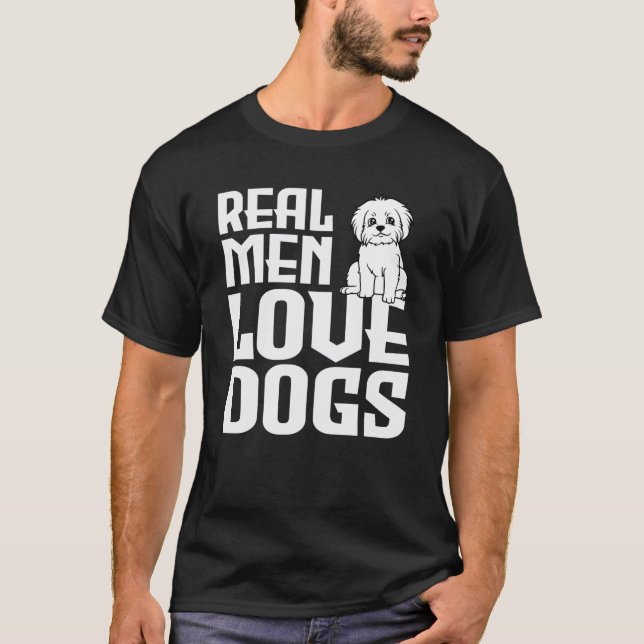 Camiseta Homens Reais Adoram Cães (Frente)